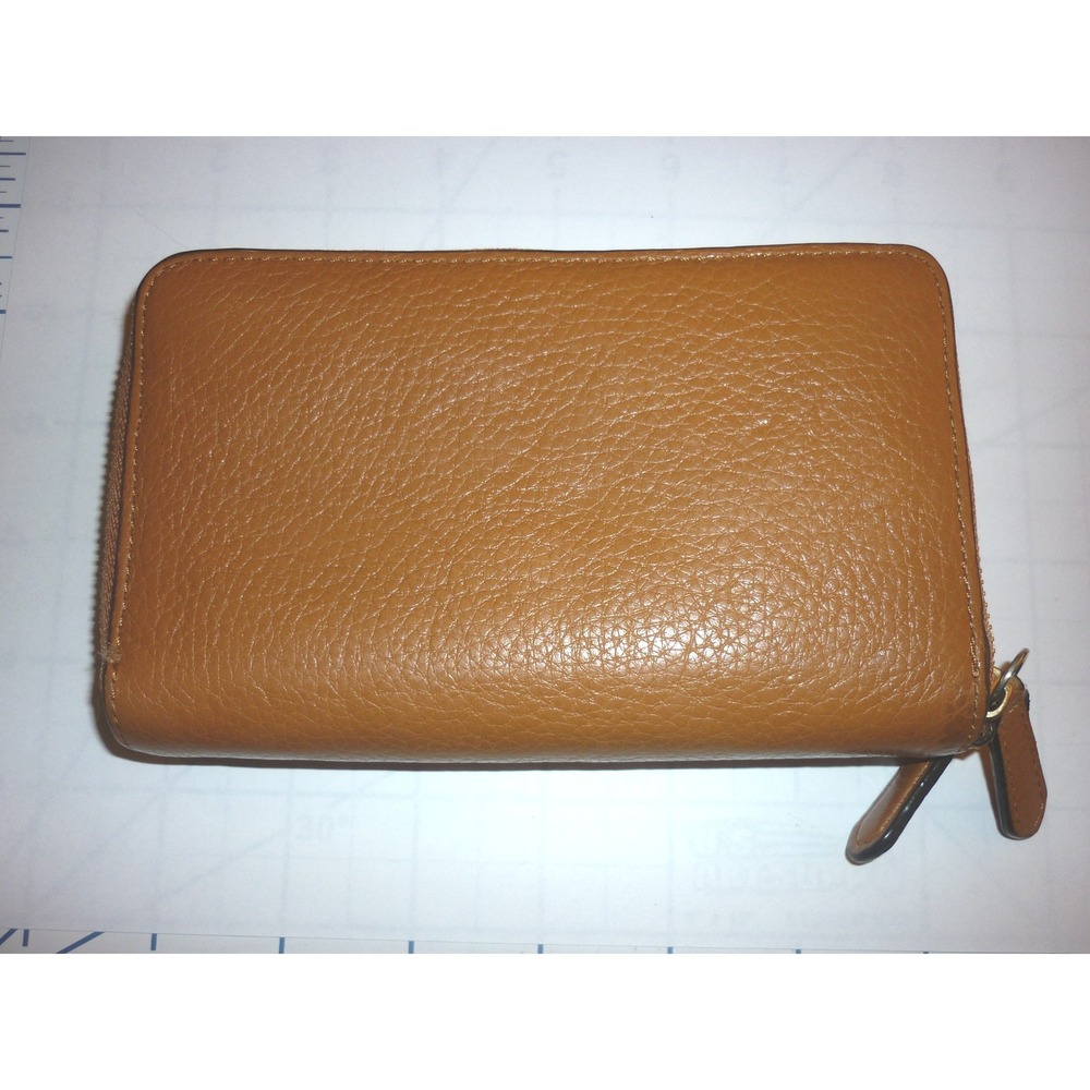 Vintage Coach Brown Pebbled Leather Phone Zip Around Wallet - Picture 3 of 10